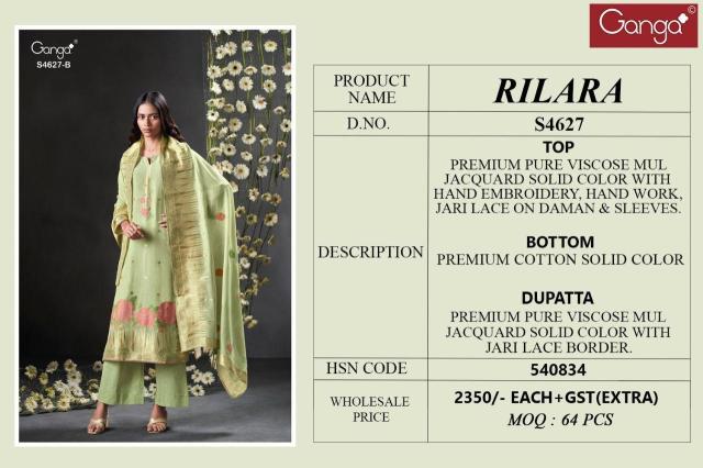Ganga rilara 4627 wholesale ladies dress material suppliers  - wholesale export